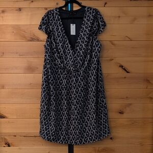 Modcloth Liza Luxe Dark Blue Floral Dress 4x